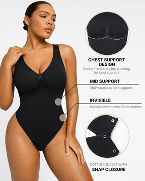 2.0 V-Neck Thong Bodysuit (Buy 1 Get 1 Free)